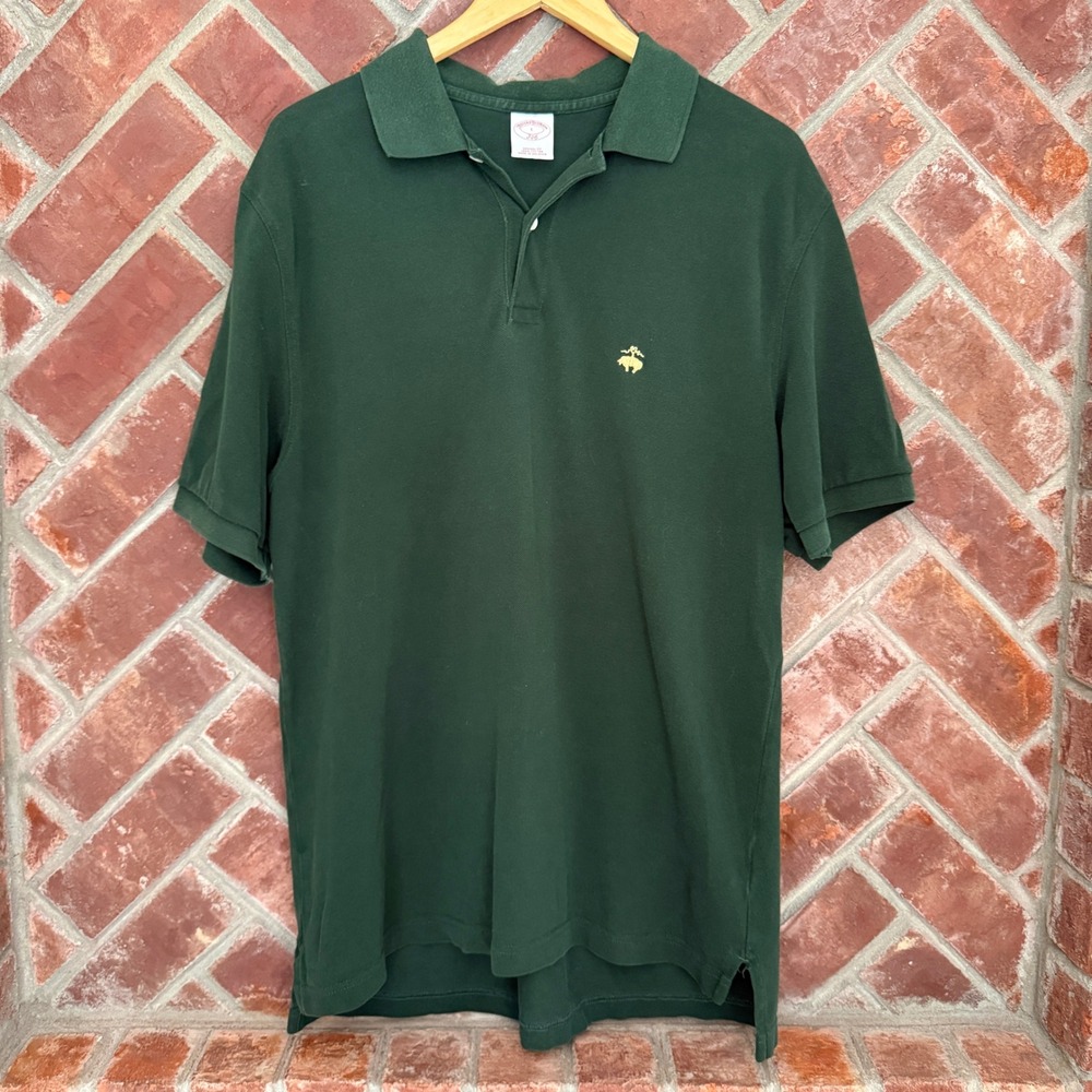 Lot of 2 Brooks Brothers 346 Mens L Original Fit Cotton Polo Shirt Green Blue - Picture 2 of 16